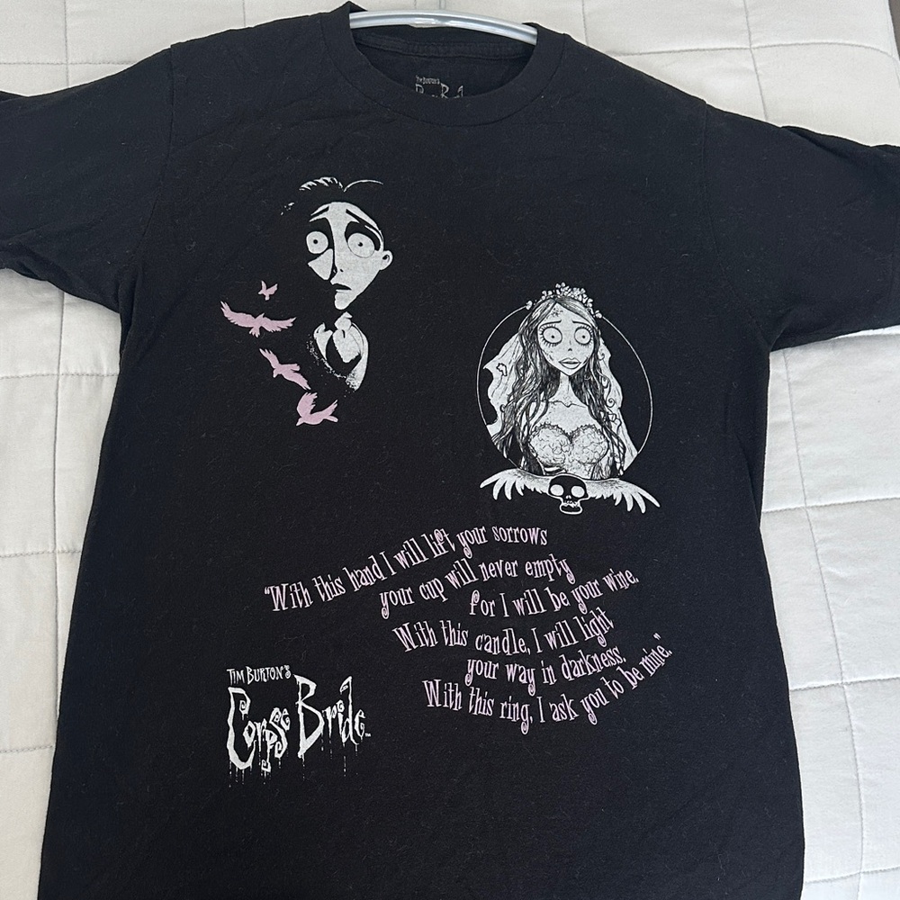 The Corpse Bride Graphic Tee - Black. 100% Cotton.